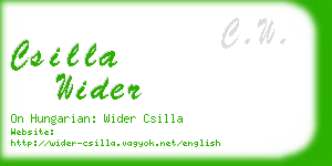 csilla wider business card